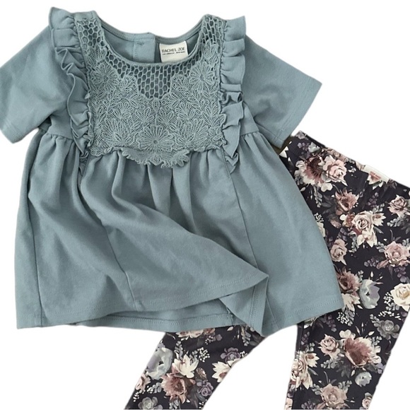 Rachel Zoe Girls Lace Detailed Dress/Tunic & Bonus Rachel Zoe Floral Silky Pants - Picture 12 of 12
